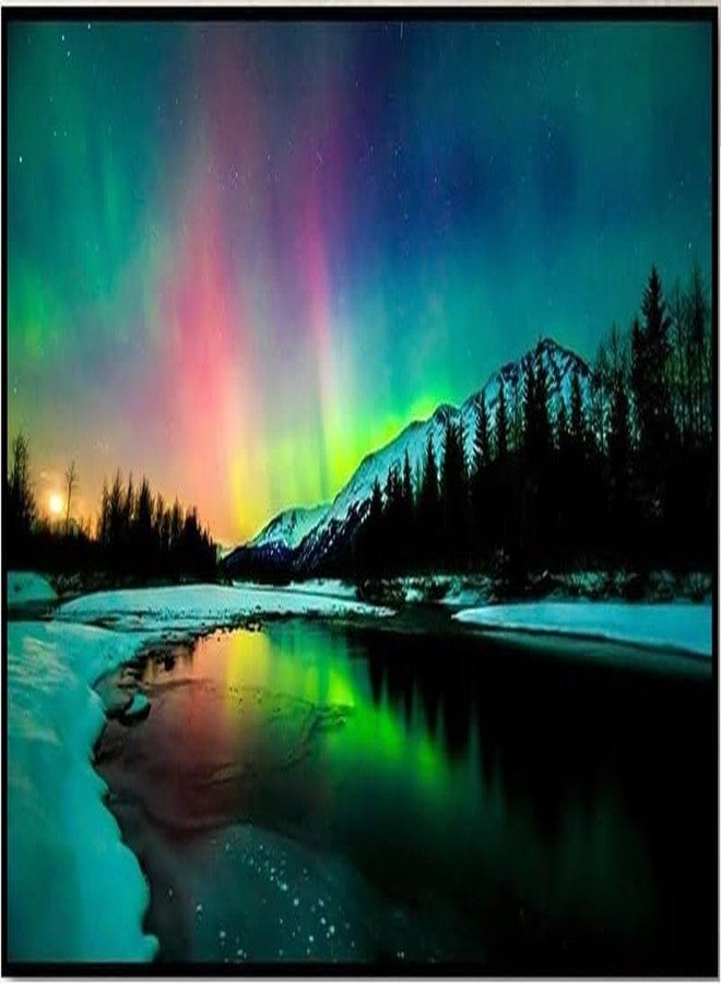 TREXEE Large Size (40*70cm) DIY 5D Diamond Painting, Aurora Lake Diamond Painting Kits for Adults Kids Beginner , DIY Full Drill Crystal Rhinestone Arts and Crafts, Art Diamond Paint By Numbers for Home Wall Decor Diamond Painting By Number - Image 1